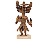 6 Inch Authentic Crow Mother Kachina Doll by Robert Platero, Genuine Navajo Native American Tribe Handmade, Artist Signed, Southwestern