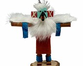 4 Inch Miniature Eagle Dancer Kachina Doll, Genuine Navajo Native American Tribe Handmade, Artist Signed, Southwestern Collectible Figurine