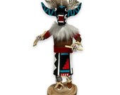 7 Inch Authentic Ogre Kachina Figure, Genuine Navajo Native American Tribe Handmade, Artist Signed, Southwestern Collectible Figurine