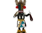 7 Inch Authentic Hillili Kachina Figure, Genuine Navajo Native American Tribe Handmade, Artist Signed, Southwestern Collectible Figurine