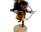 5 Inch Authentic Yellow Wolf Kachina Figure, Navajo Native American Tribe Handmade, Artist Signed, Southwestern Collectible Figurine
