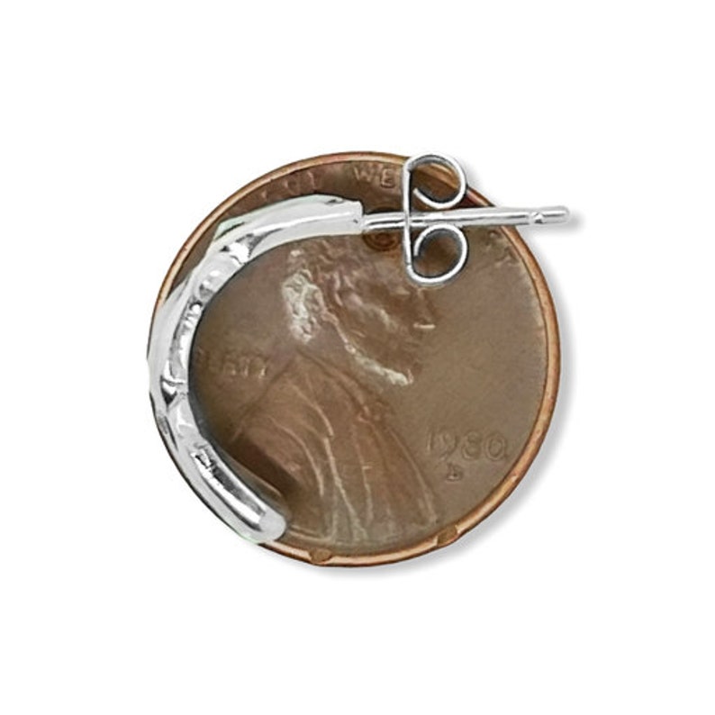 Desert Opal Half Hoop Earrings 925 Sterling Silver Nickle Free White Synthetic Opal Native American USA Handmade
