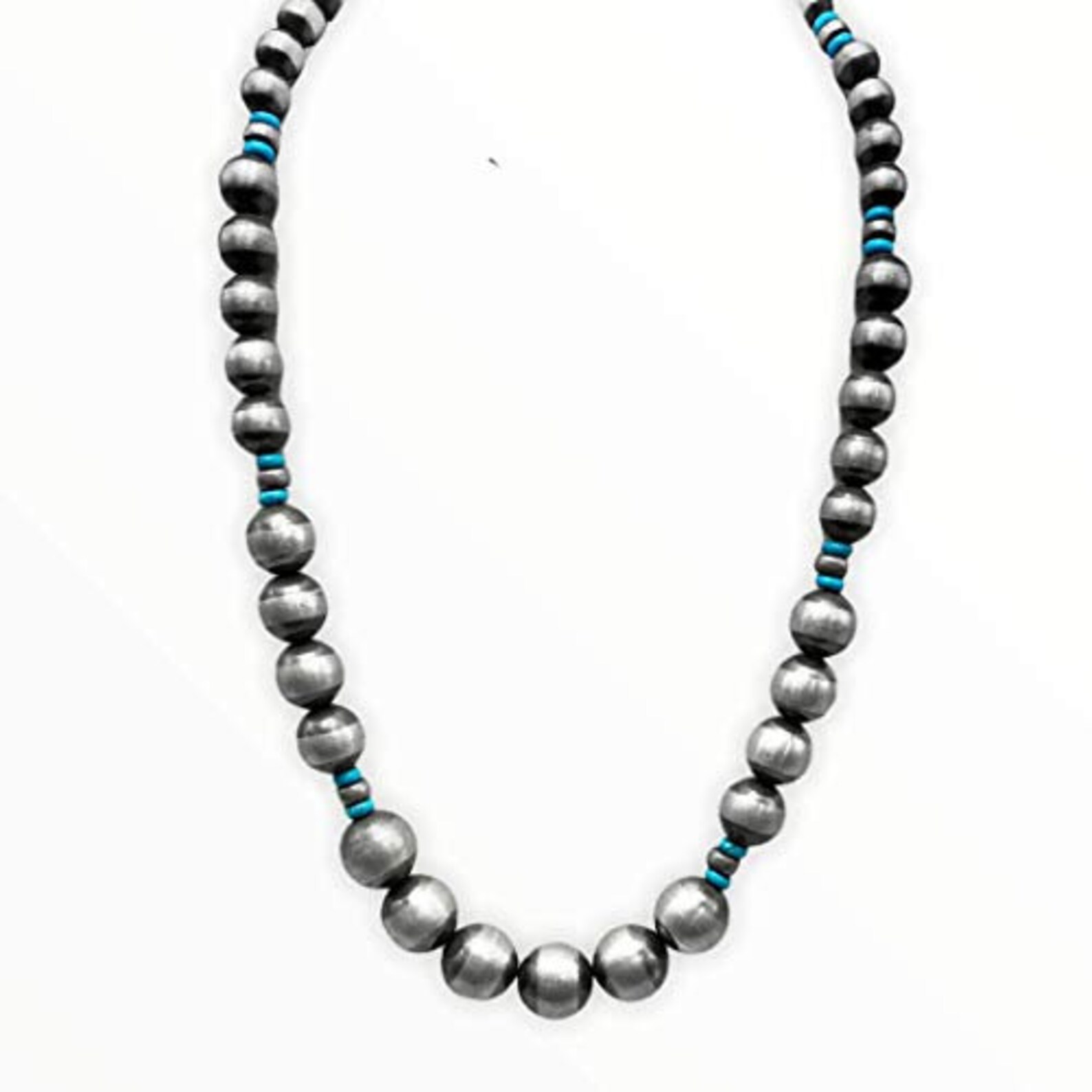 23 Inch Genuine Navajo Pearl Necklace With Turquoise Sterling Etsy