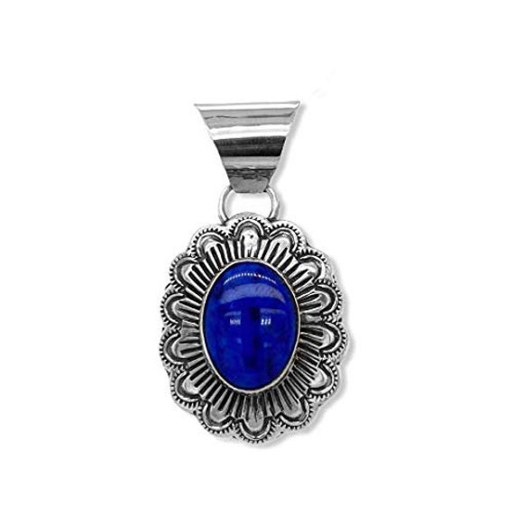 Native American Authentic Singer Rare Rounded Lapis Sterling Silver Necklace Native American Authentic Singer Rare Rounded Lapis Sterling Silver Necklace