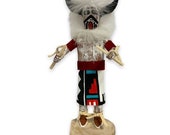 7 Inch Authentic Buffalo Kachina Figure, Genuine Navajo Native American Tribe Handmade, Artist Signed, Southwestern Collectible Figurine