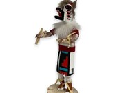 7 Inch Authentic Wolfman Kachina Figure, Genuine Navajo Native American Tribe Handmade, Artist Signed, Southwestern Collectible Figurine