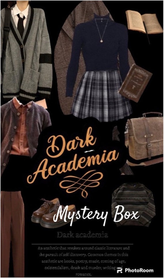 Dark Academia Aesthetic Style Box Mystery Clothing