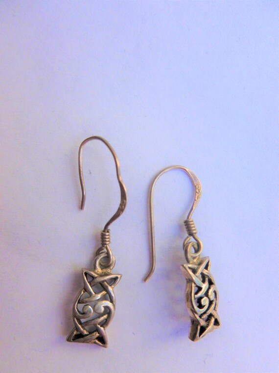 925 Sterling Silver Celtic Knot Earrings - image 2