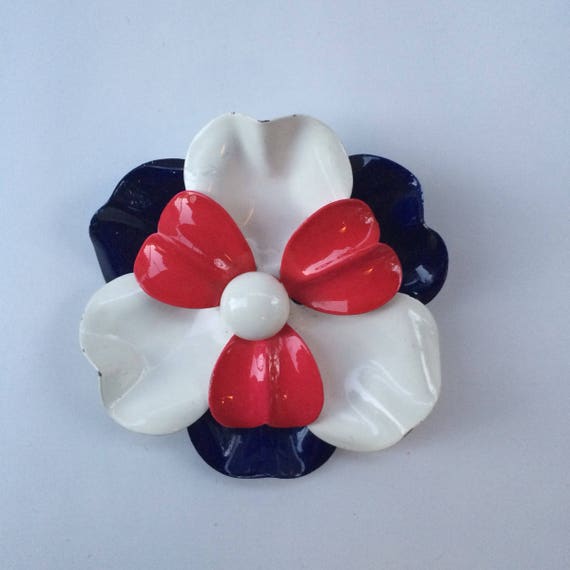 Pansy Flower Enamel Brooch, Floral Pin Costume Je… - image 2