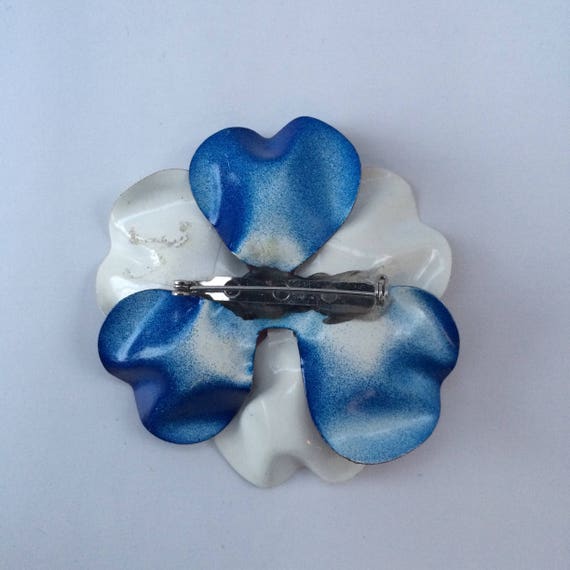 Pansy Flower Enamel Brooch, Floral Pin Costume Je… - image 3