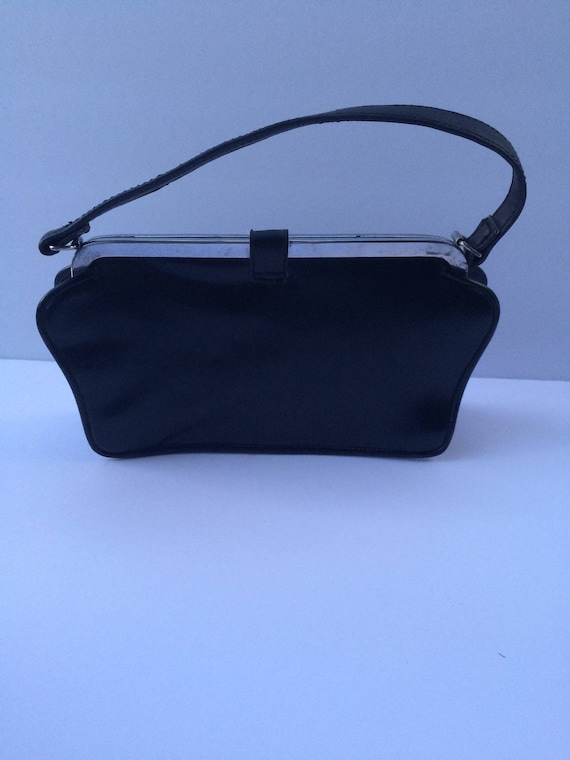 1950's black handbag purse bag Vintage Gem