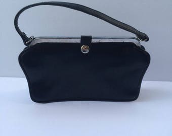 1950's black handbag purse bag Vintage