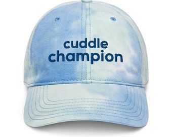 Cuddle champion funny baseball cap women cute embroidered tie dye dad hat humor gift for her