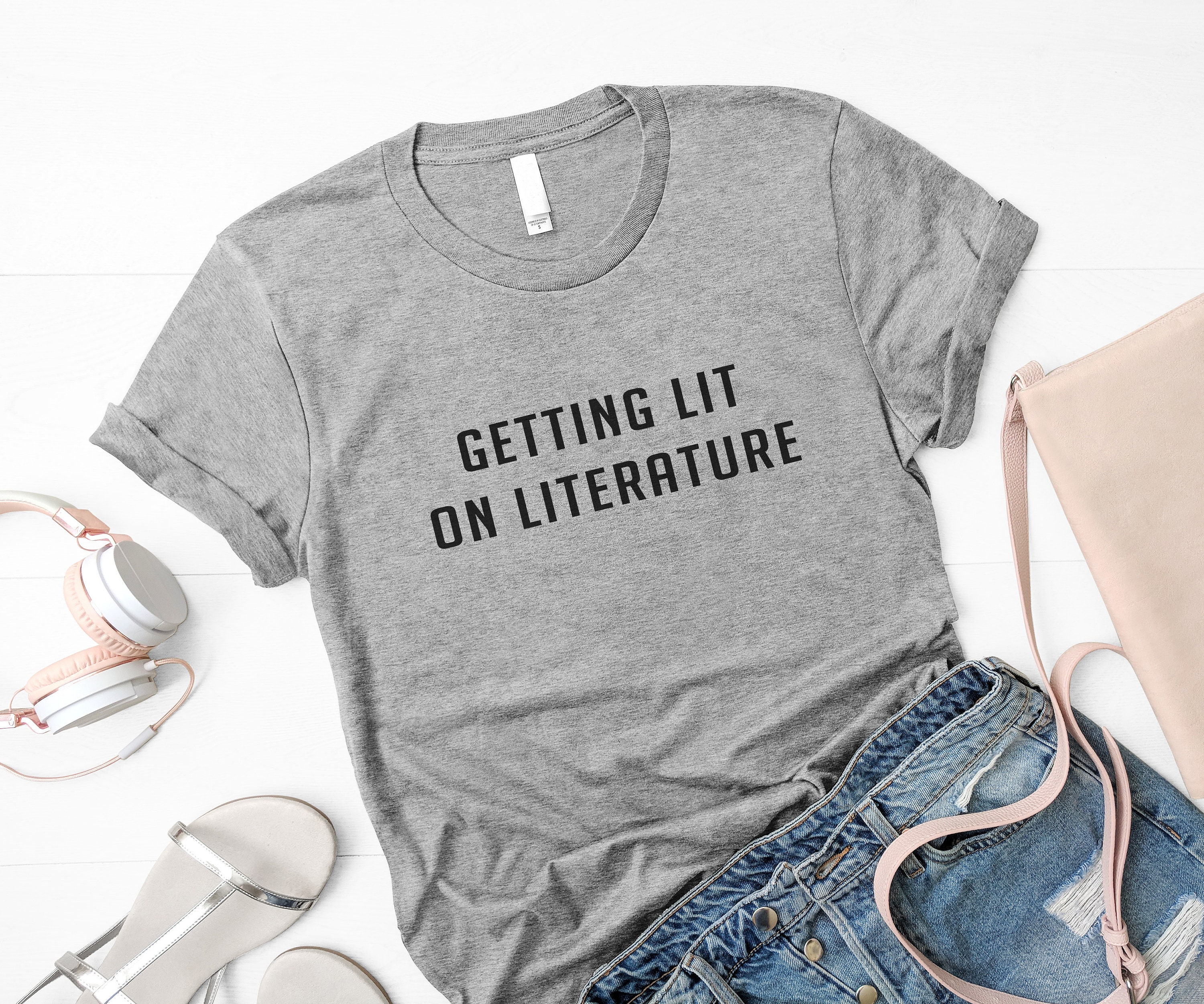 Getting lit on literature T Shirt sayings Funny TShirt Tumblr | Etsy