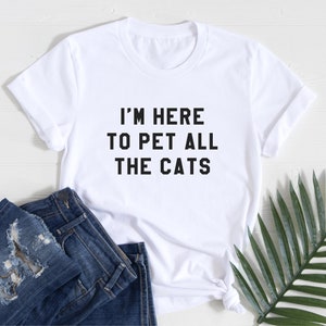 Cat lover gift shirt funny womens shirts with saying tumblr graphic tee for teens girl gifts women printed tshirts White