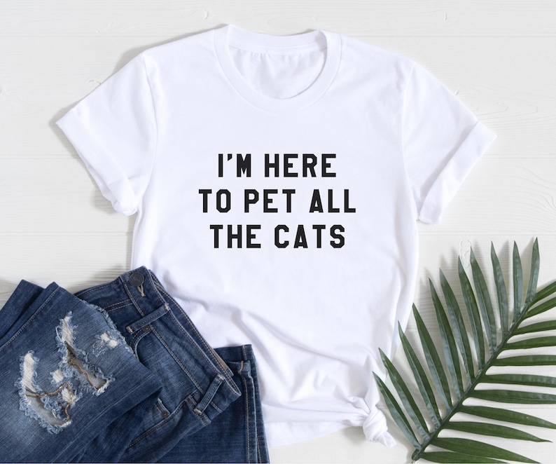 Cat lover gift shirt funny womens shirts with saying tumblr graphic tee for teens girl gifts women printed tshirts White