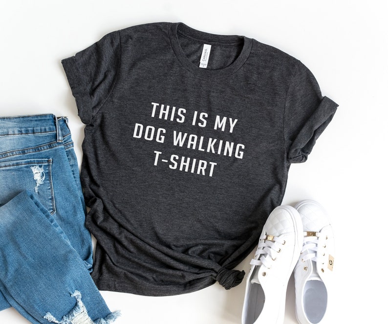 This is my dog walking t-shirt t shirt with saying women graphic tee tumblr for teen teenage girl clothes pet gift womens tshirts Dark Grey Heather