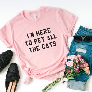 Cat lover gift shirt funny womens shirts with saying tumblr graphic tee for teens girl gifts women printed tshirts Pink