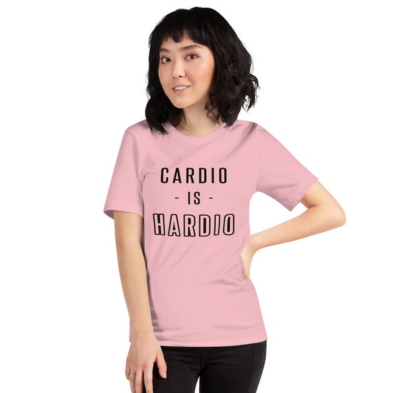 Cardio è hardio maglietta allenamento divertente camicia da palestra  abbigliamento allenamento camicie fitness t-shirt allenamento donna grafica  tee camicia da uomo -  Italia