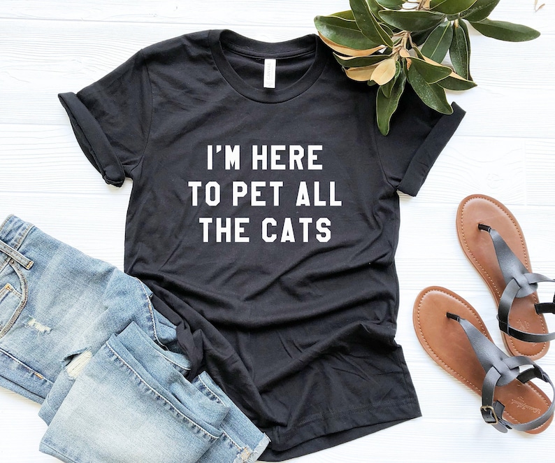 Cat lover gift shirt funny womens shirts with saying tumblr graphic tee for teens girl gifts women printed tshirts Black