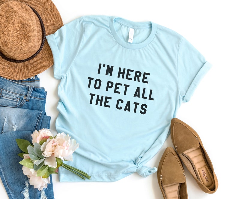 Cat lover gift shirt funny womens shirts with saying tumblr graphic tee for teens girl gifts women printed tshirts Heather Ice Blue