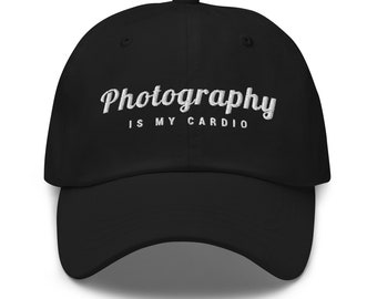 Photography is my cardio funny baseball hats for men's embroidered hats men baseball cap camera gifts for photographer