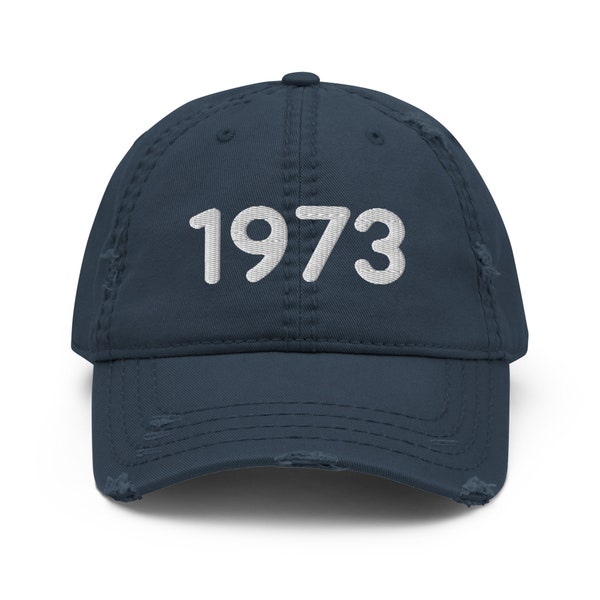 1973 gorra de béisbol de cumpleaños angustiada hombres bordados sombrero de béisbol mujeres 51o regalo de cumpleaños para ella