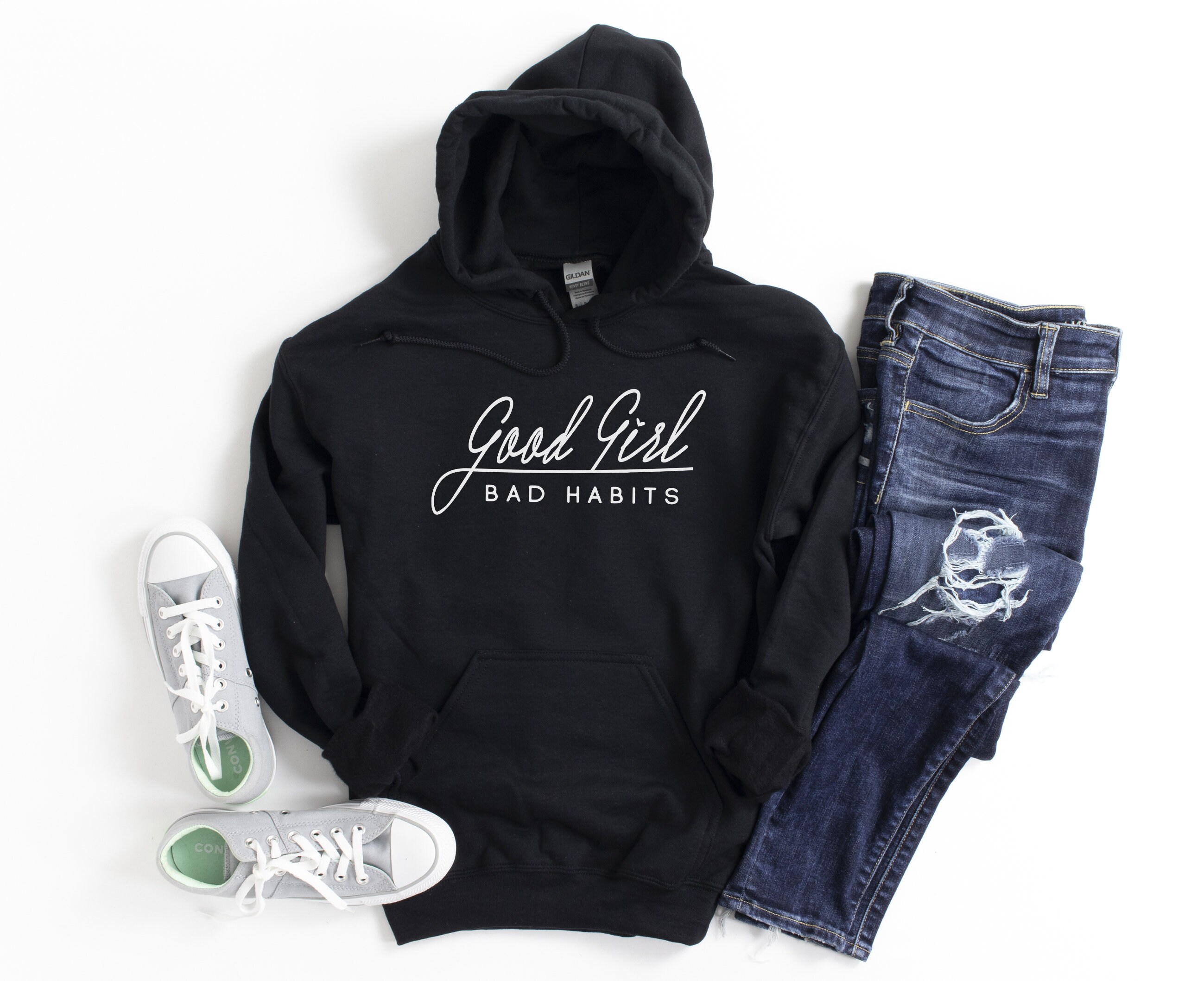 Good Girl Bad Habits Slogan Sweatshirt Hoodies for Women s Sweater for Womens Pullover Hoodies Funny Gifts for Her Etsy Ireland