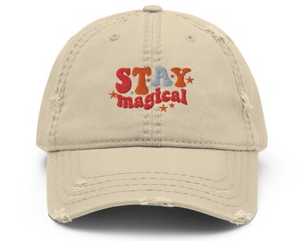 Stay magical funny distressed baseball hat for women's summer baseball cap women motivational gifts for him