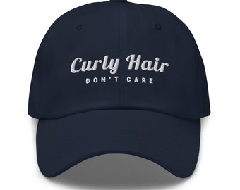 Curly hair don't care funny baseball hat women aesthetic y2k embroidered dad cap novelty gift for her