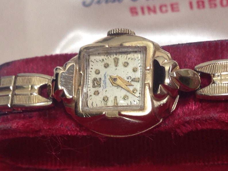 Vintage 14K solid gold Waltham Ladies wrist watch in the Etsy