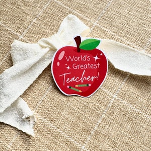 &#39;s Werelds grootste leraar-tag, waardering van leraren, leraar-cadeau-tag, leraar Apple-tag