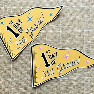 1st Day of School Pennant, 3rd Grade, Back to School, Photo prop, 1st Day of School Photo, Printable