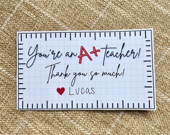 A+ Teacher Tag, Teacher Appreciation Gift, Gift Tags, Printable Tags, Teacher Thank You