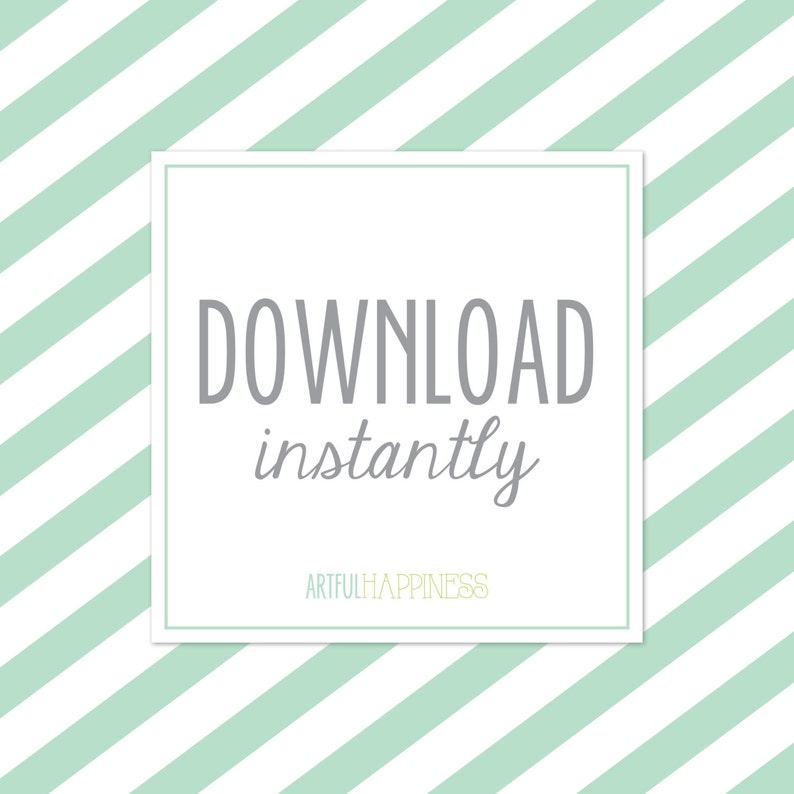 Printable Happy Birthday Stationery Black and White Stripes: Instant ...
