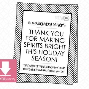Printable Sign for Delivery Drivers: Instant Download Size is - Etsy