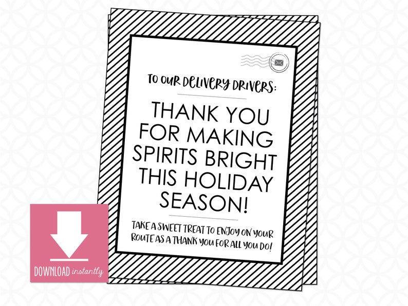 Printable Sign for Delivery Drivers: Instant Download Size is - Etsy