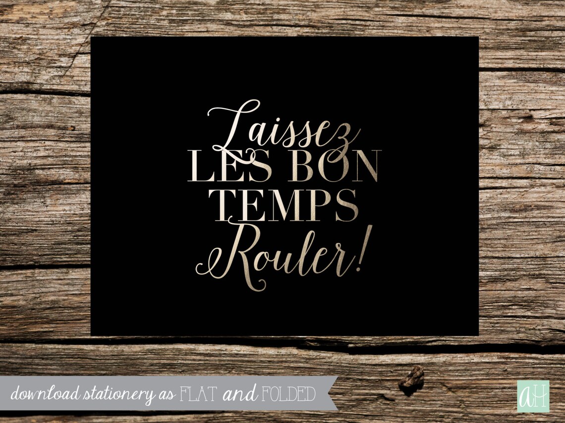 Printable Laissez Les Bon Temps Rouler Stationery: Instant | Etsy