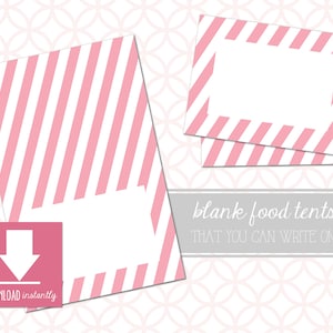 Printable Lipgloss Pink Food Table Tent Cards Place cards: Instant Download, 2 sizes