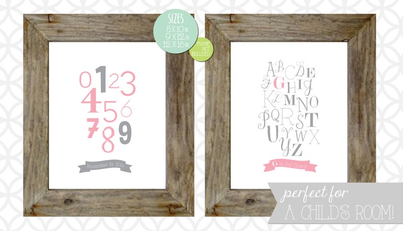 Printable Alphabet Sign With Child's Name Included (script Letters) - Etsy