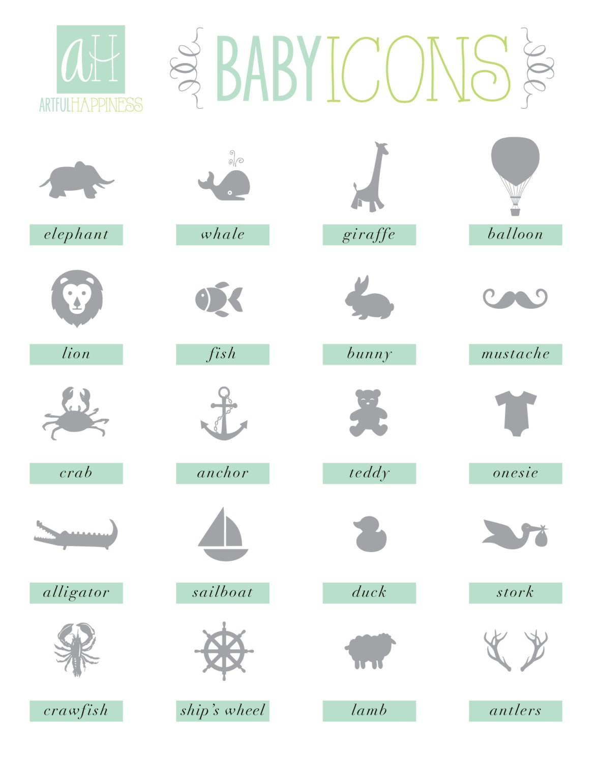 Printable Baby Shower Invitation: Customize Animal or Icon on | Etsy