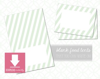 Printable Mojito Light Green Food Table Tent Cards Place cards: Instant Download, 2 sizes