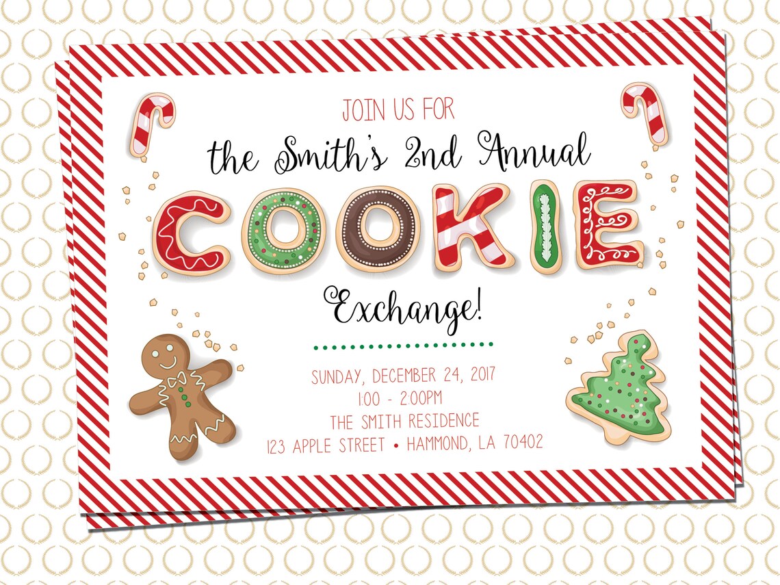 Printable Cookie Exchange Party Invitation Holiday Party | Etsy