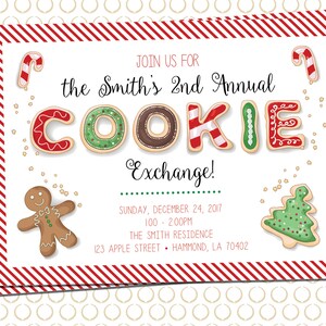 Printable Cookie Exchange Party Invitation Holiday Party - Etsy