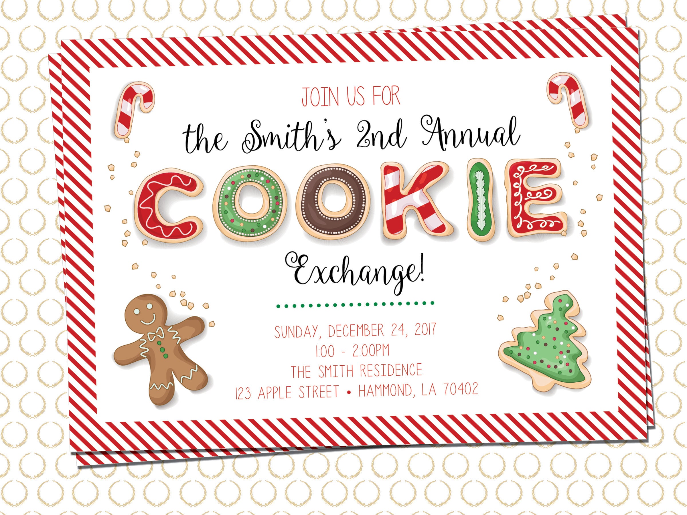 Printable Cookie Exchange Party Invitation Holiday Party - Etsy