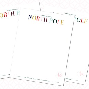 Printable Letterhead, A Message From the North Pole, Instant Printable ...