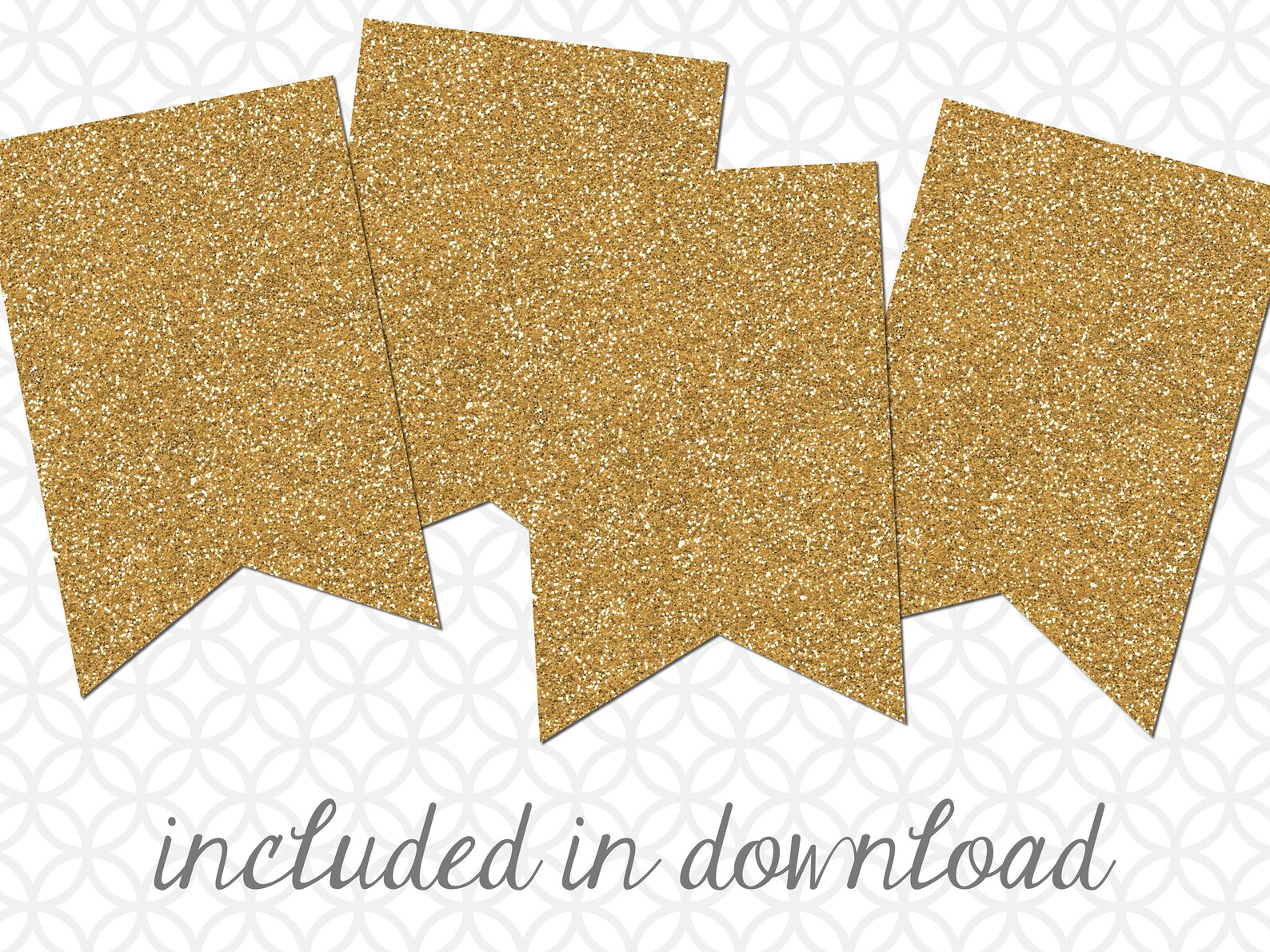 Printable Pennant Banner That Includes Entire Alphabet: Gold Glitter ...