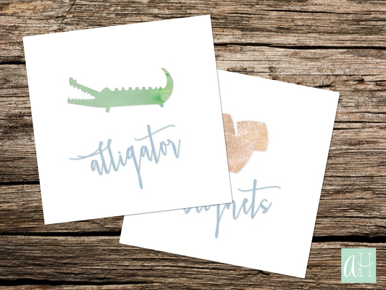 Alligator Script Printable Louisiana ABC, Alligator, Beignets, and Crawfish Signs All ...