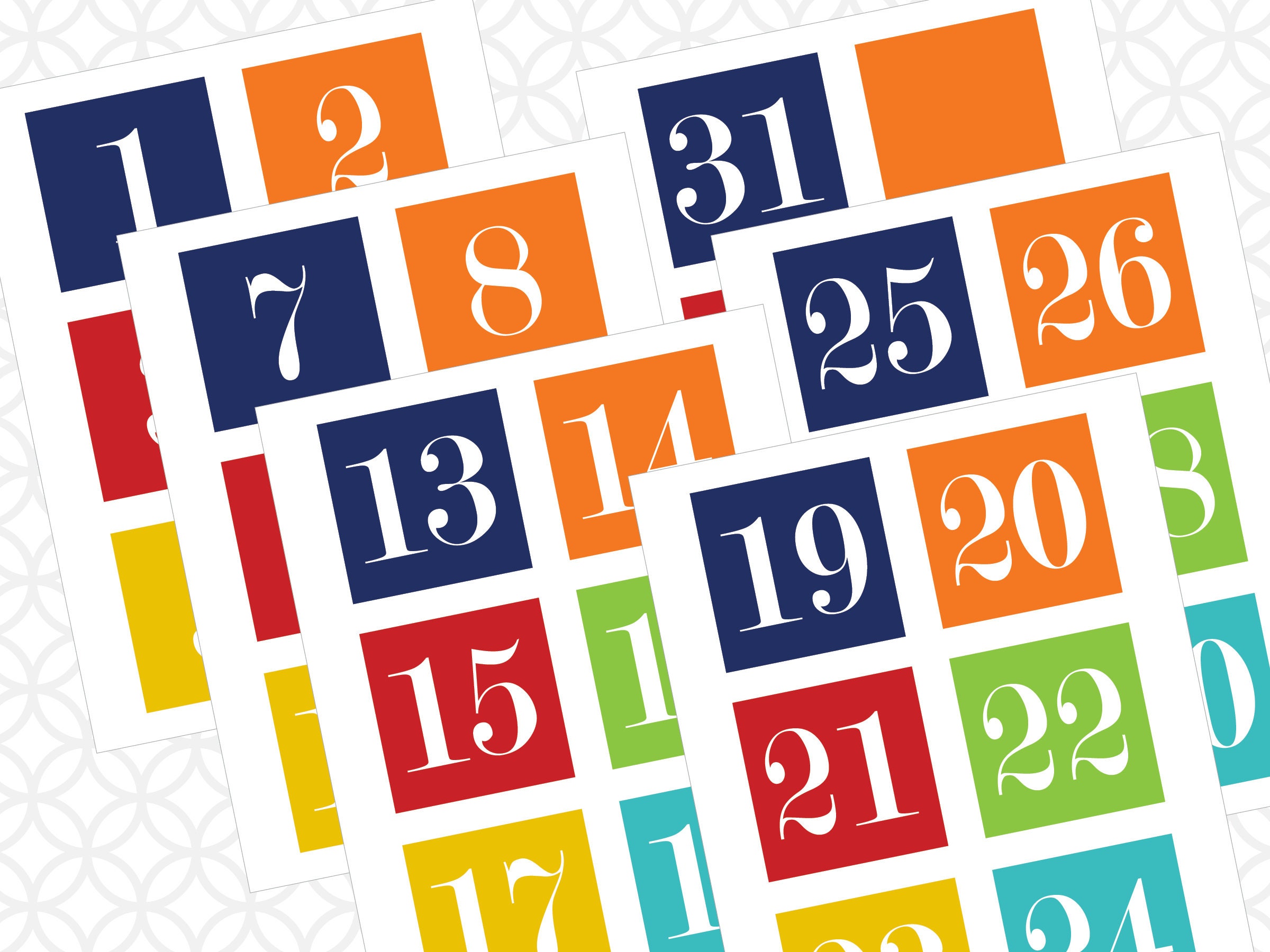 Printable Calendar Cut Out: Colorful 50 piece cut out months | Etsy