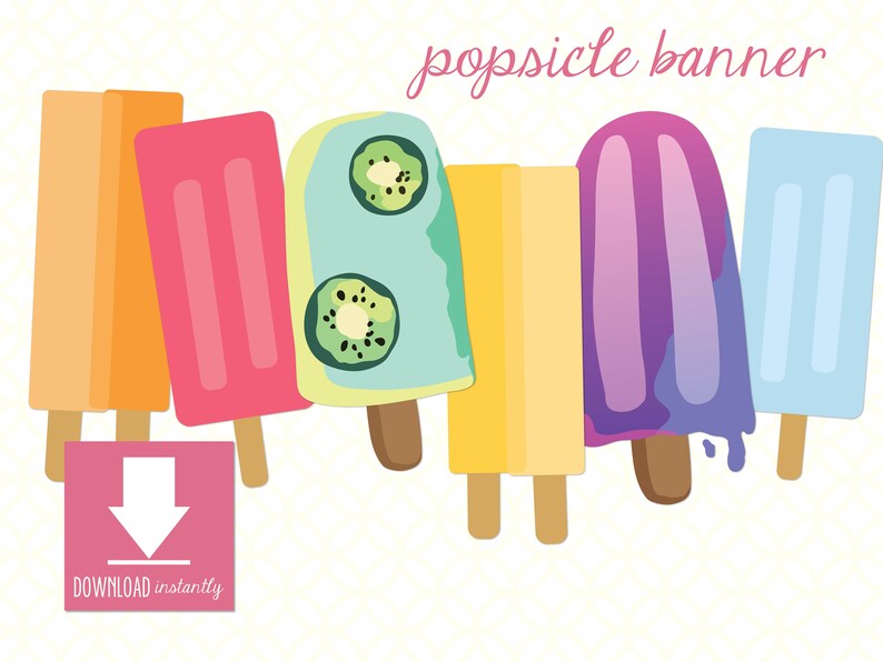 Printable Popsicle Banner (Quick Electronic Down load), 6 Varied Vibrant Popsicles, Do it yourself image about Popsicle Printable titled Printable Popsicle Banner (Prompt Electronic Down load), 6 Diverse Colourful Popsicles, Do-it-yourself